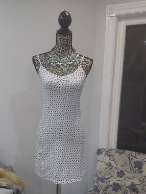 White Polka Dot Slip Dress